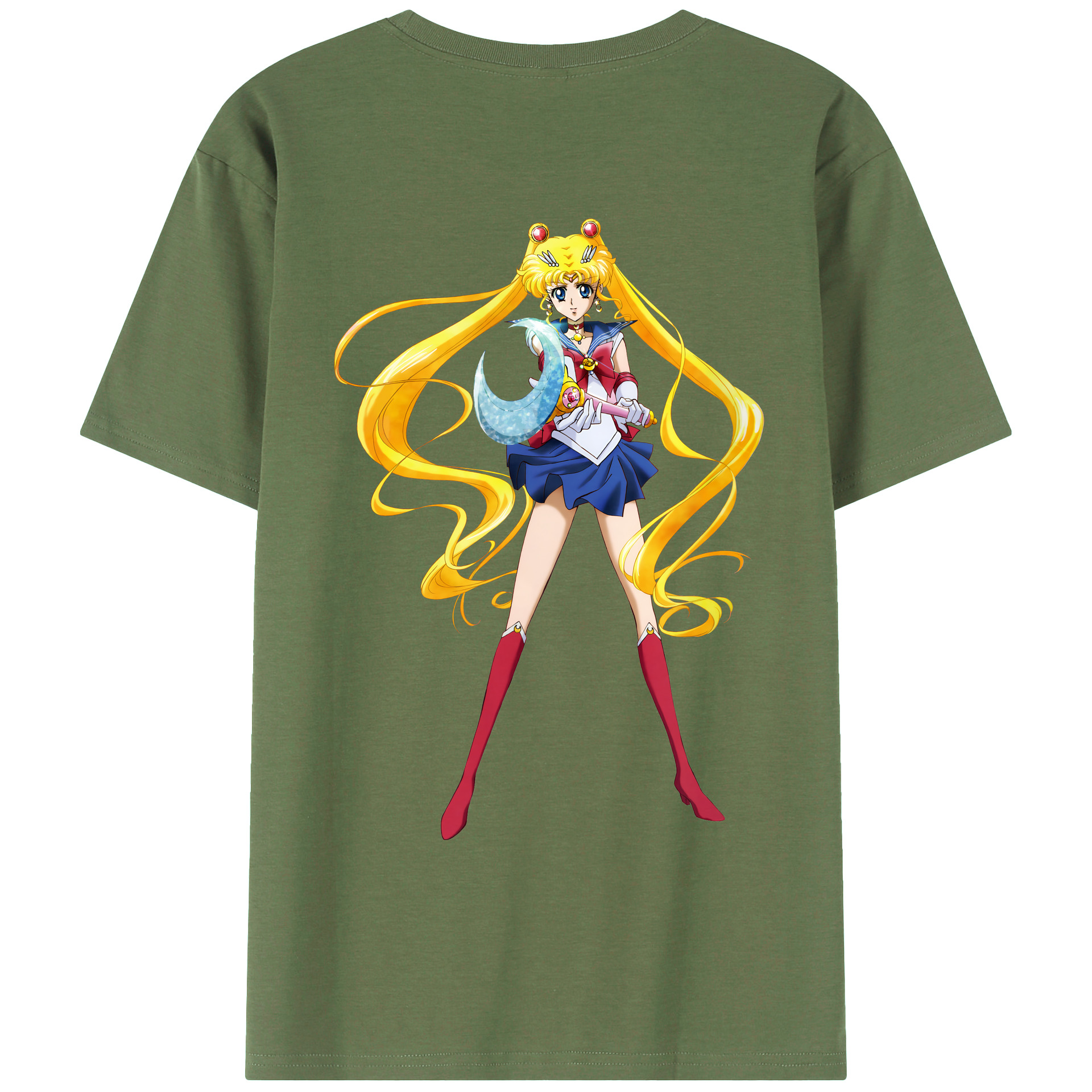 （画像用） 美少女戦士セーラームーン 月野 うさぎ つきの うさぎ Sailor Moon Tsukino Usagi 綿100％ メンズ半袖Tシャツ（バックプリント） 通気性